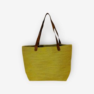 Boat Shape Bag with Leather Handles