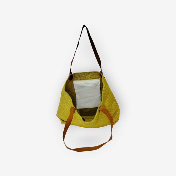 Boat Shape Bag with Leather Handles