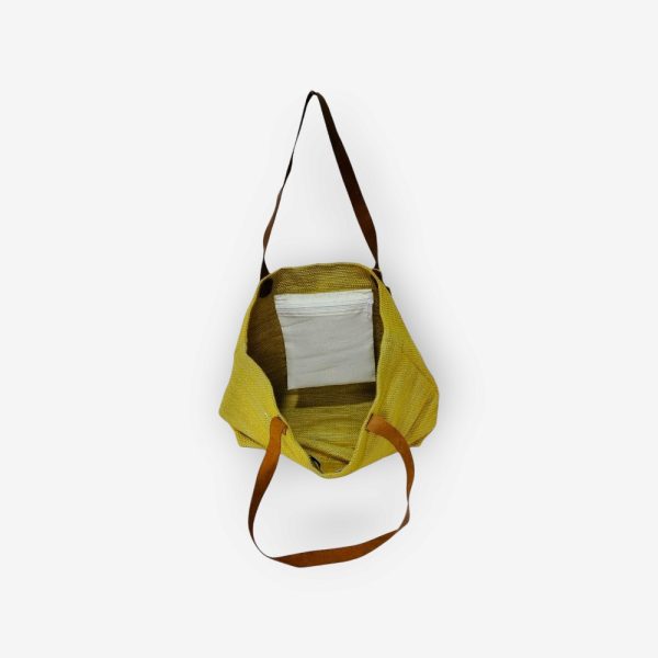 Boat Shape Bag with Leather Handles