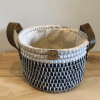 Basket with Leather Handles