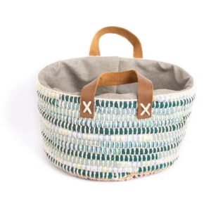 Basket with Leather Handles