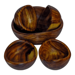 Curved Sarsou Wood Bowls Set