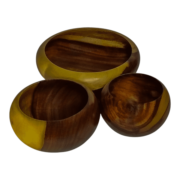 Oval Wooden Bowl Set