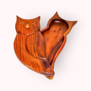 Owl-Shaped Wooden Platter