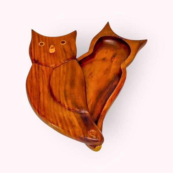 Owl-Shaped Wooden Platter