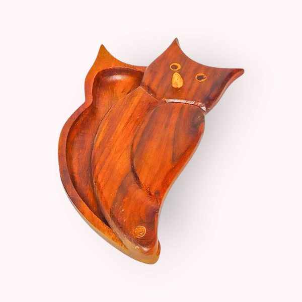 Owl-Shaped Wooden Platter