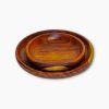 Round Wooden Plate Set