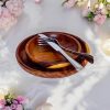 Round Wooden Plate Set