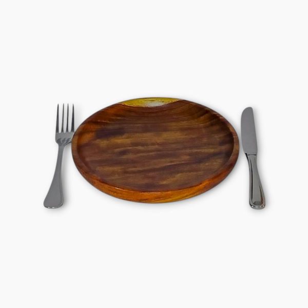 Round Wooden Plate Set