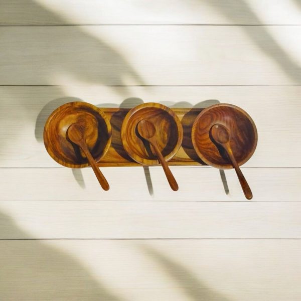 Serving Tray with 3 Bowls