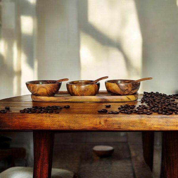 Serving Tray with 3 Bowls