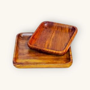 Square Wooden Plates