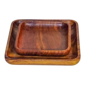 Square Wooden Plates