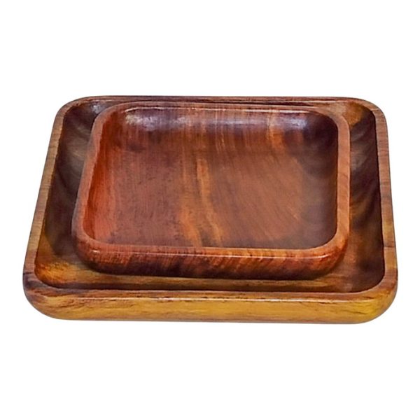 Square Wooden Plates