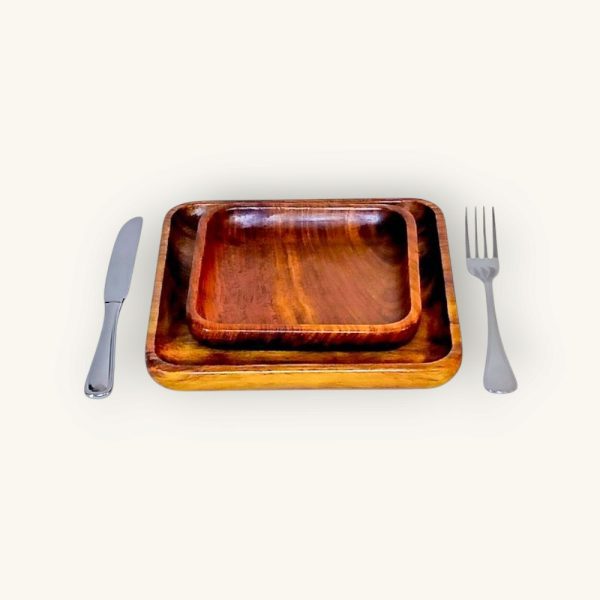 Square Wooden Plates