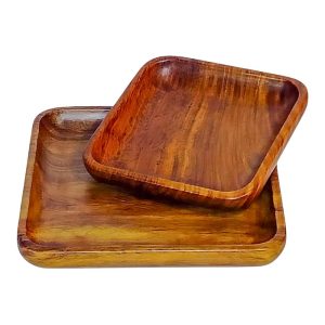 Square Wooden Plates