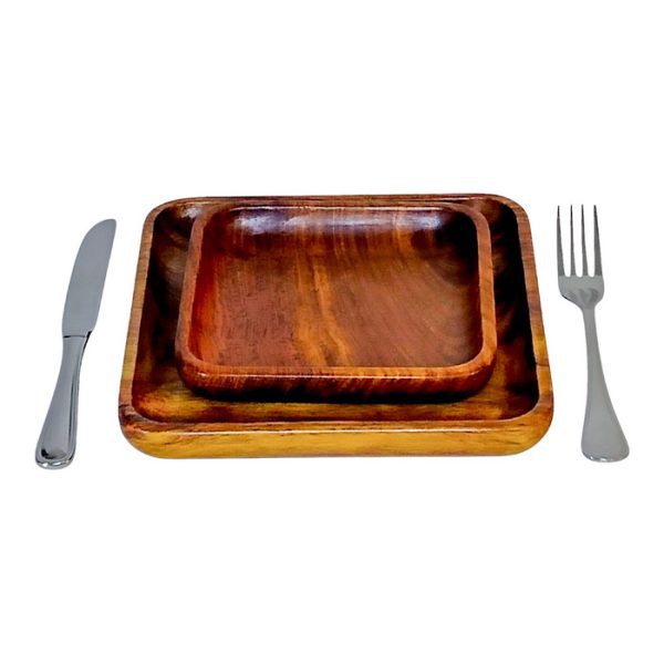 Square Wooden Plates