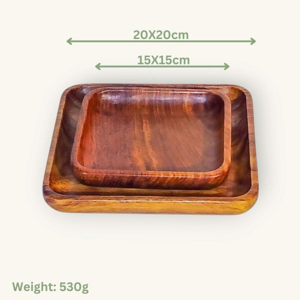 Square Wooden Plates