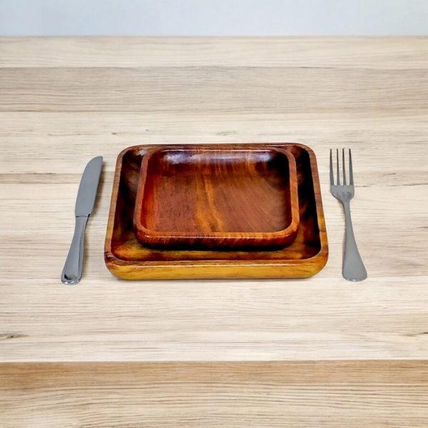 Square Wooden Plates