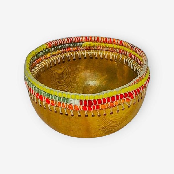 Wooden Bowl with Crochet