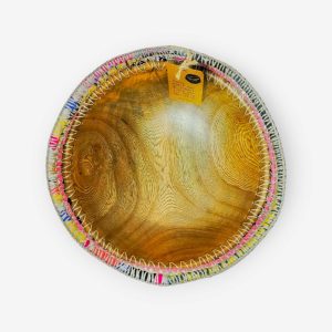 Wooden Bowl with Crochet