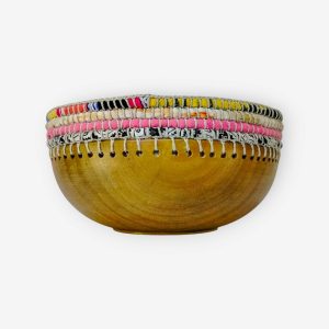 Wooden Bowl with Crochet