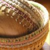 Handmade wooden bowl with crochet