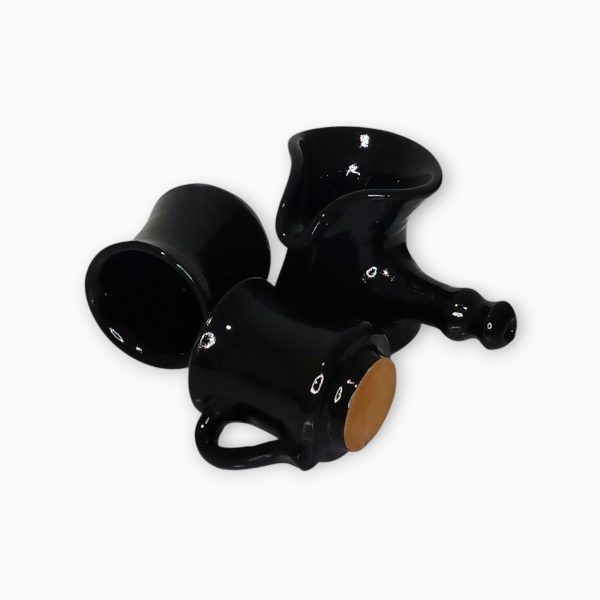 Traditional Egyptian Black Pottery Coffee Set