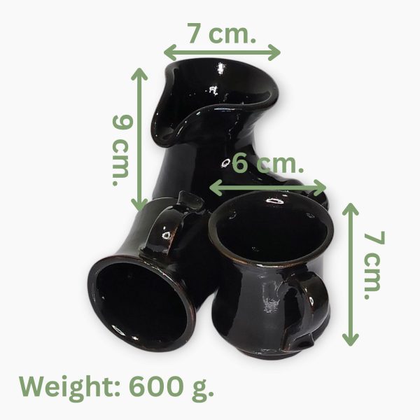 Traditional Egyptian Black Pottery Coffee Set