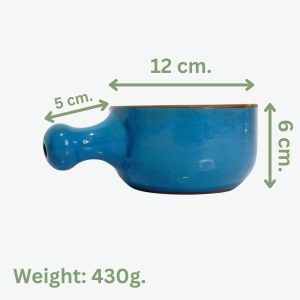 Handmade Egyptian Pottery Blue Soup Bowl Set