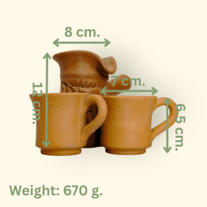 Authentic Egyptian Terracotta Coffee Set with Serving Pot