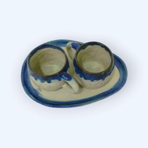 eramic Coffee Mug Set with tray