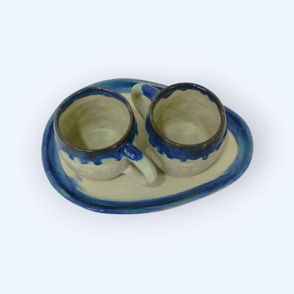 eramic Coffee Mug Set with tray