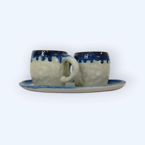 eramic Coffee Mug Set with tray