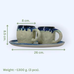 eramic Coffee Mug Set with tray