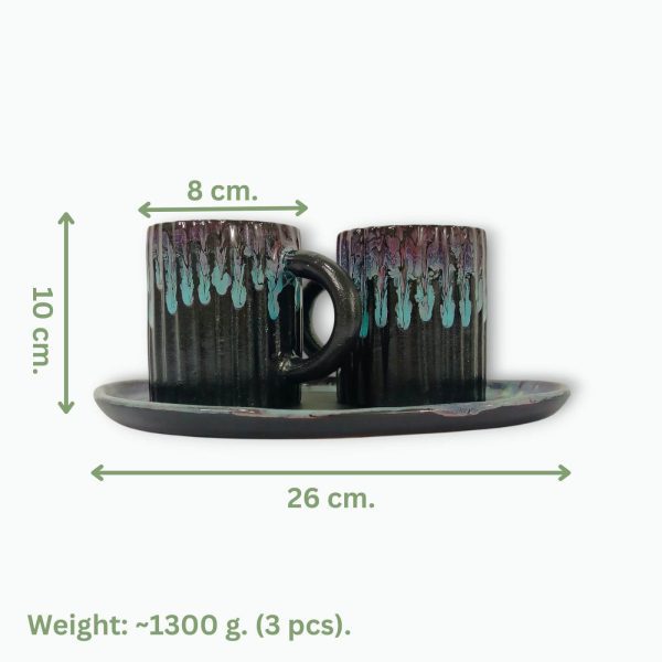 Ceramic Drip Glaze Mugs (2)