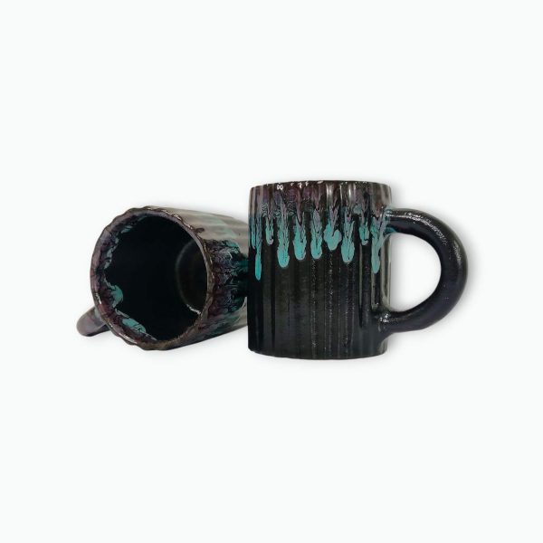 Ceramic Drip Glaze Mugs (2)