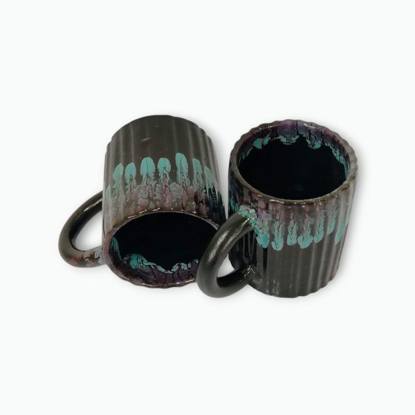 Ceramic Drip Glaze Mugs (2)