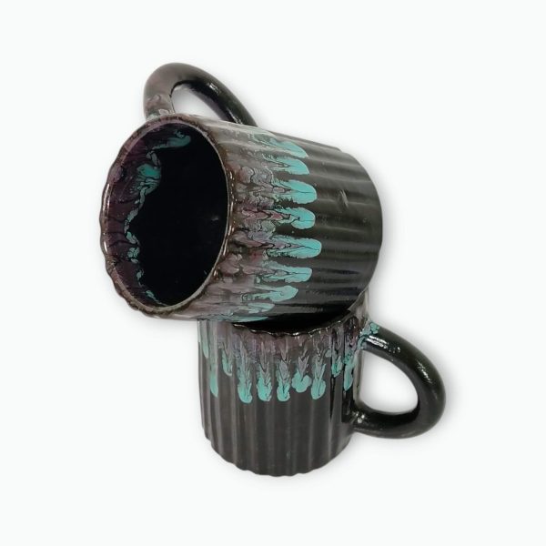 Ceramic Drip Glaze Mugs (2)