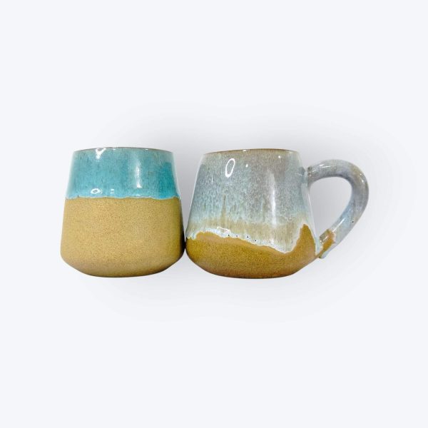 Ceramic Mugs with Serving Tray