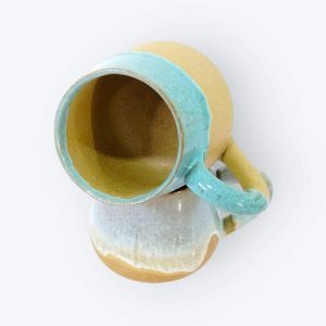 Ceramic Mugs with Serving Tray