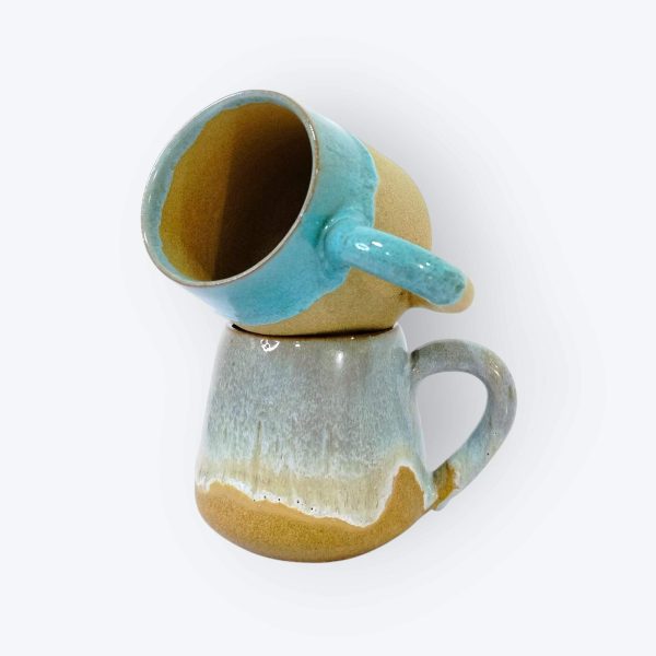 Ceramic Mugs with Serving Tray