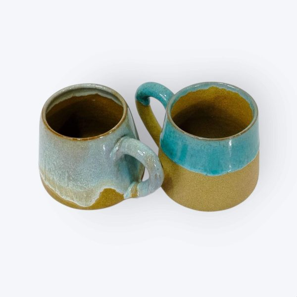 Ceramic Mugs with Serving Tray