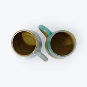 Ceramic Mugs with Serving Tray