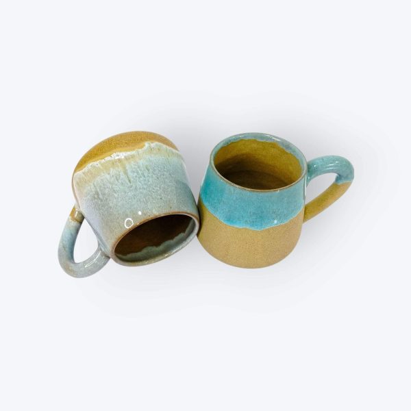 Ceramic Mugs with Serving Tray