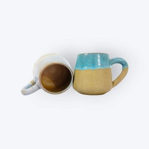 Ceramic Mugs with Serving Tray