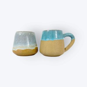 Ceramic Mugs with Serving Tray