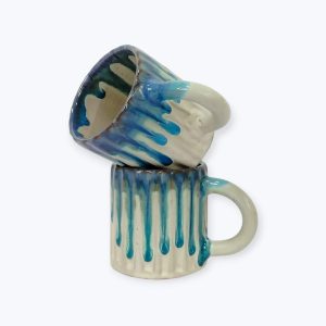 Large Ceramic Drip Glaze Mug