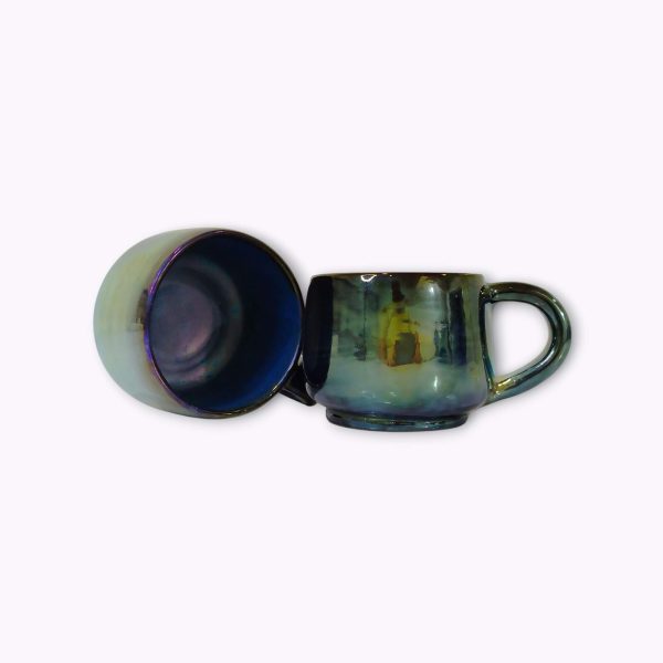 Large Iridescent Pottery Tea Mugs