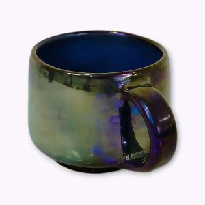 Large Iridescent Pottery Tea Mugs
